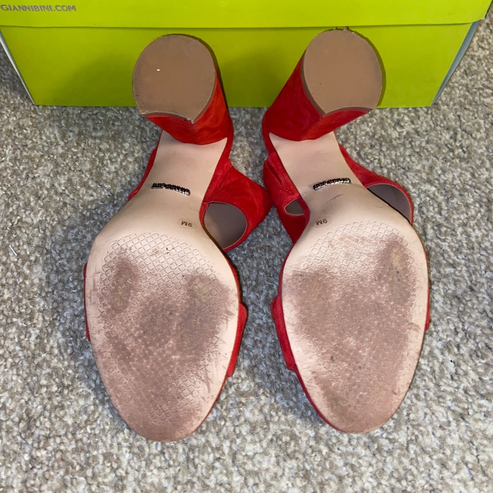 Gently Used Gianni Bini Red Mules - Everleen - Picture 5 of 5
